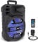 Pyle Altavoz Bluetooth Portátil de 30 cm - 800 Vatios - Altavoz de Karaoke con Luces LED DJ Más Recientes, Entradas USB/FM/BT/Aux/Control Remoto/Entrada para Micrófono y Batería Recargable Incorporada