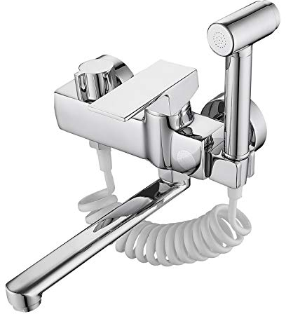 Küchenarmatur, Wandarmatur, Küchenarmatur, Wandarmatur, Kupfer, Wandmontage, Doppel-Wasserhahn, drehbar, 25 cm_UN