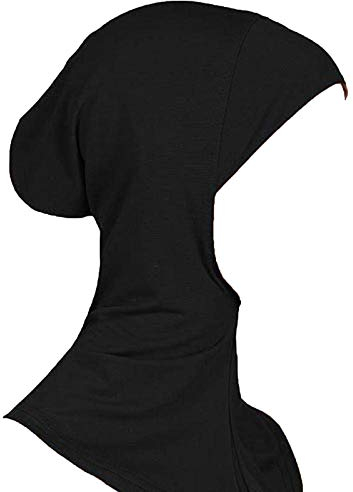 dragonaur Muslimische Vollverschleierung für Frauen, innere Hijab-Kopfbedeckung, islamischer Unterschal für Hals/Kopf, Haube, Hut, Sofort-Kopftuch, Schwarz
