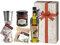 4 tlg Griechisches Olivenöl Geschenk-Set Weihnachten | Öl, Meersalz, Olivenpaste, Naturseife Olivenölseife | Griechischer Geschenkkorb | Geschenkkarton mit Holzoptik | ARISTOS (Öl-Salz-Seife-Paste)