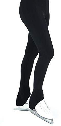 Whlucky Damen Eislaufhose Böden Schwarz Spandexgarn Hohe Elastizität Trainingskleidung Klassisch Lange Hosen Eiskunstlauf,Black,XL