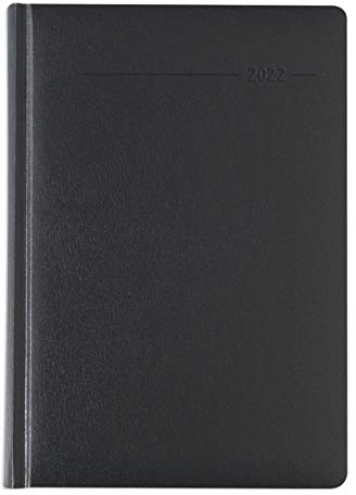 Wochenplaner Balacron schwarz 2022 - Büro-Kalender A5 - Cheftimer - black - 1 Woche 2 Seiten - 128 Seiten - Balacron-Einband - Alpha Edition