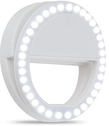 Gifts and Gadgets Clip On Selfie Ultra Bright 36 LED Ring Light for Phones