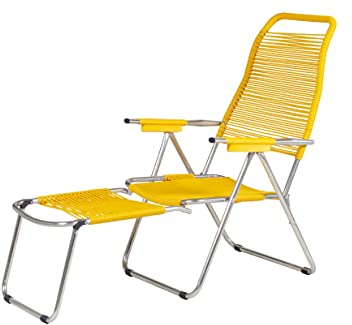 Fiam Spaghetti Relax-Sessel für den Außenbereich, Gestell Aluminium, PVC, Gelb