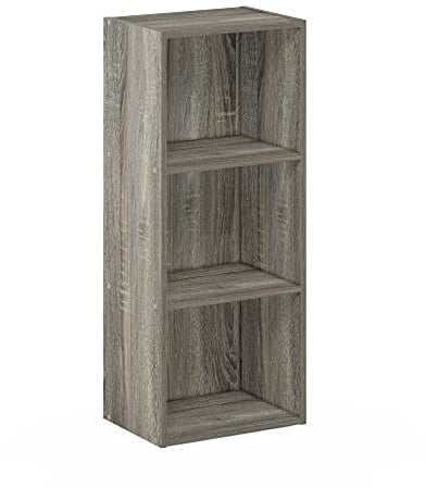 Furinno Luder 3-stufiges Bücherregal mit offenem Regal, Französische Eiche