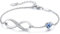 Infinity Armband Damen 925 Sterling Silber Rosegold or Edelstahl, Unendlichkeit Herz Armbänder Kristallen Armkette Valentinstag Muttertag Geburtstags Weihnachten Geschenk für Sie Frauen Freundin mama