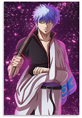 Anime-Poster, Gintama Sakata Gintoki, dekoratives Gemälde, Leinwand, Wandkunst, Wohnzimmer, Poster, Schlafzimmer, Gemälde, 40 x 60 cm
