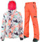 HOTIAN Damen-Skijacke und hose, Wasserdicht Winddicht Winterwarme Skianzüge,für Wandern Snowboarden OR OR-S