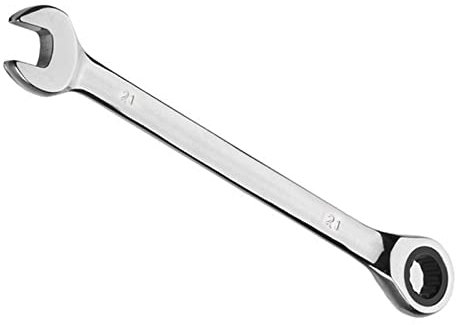 Fxionicon 21mm Ratcheting Wrench,Hardened Chrome Vanadium Steel Open End Combination Ratchet Spanner Metric