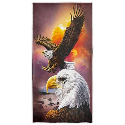 Violetpos Badetuch Brennende Wolken Sonnenuntergang Adler 70 cm x 140 cm Strandtuch