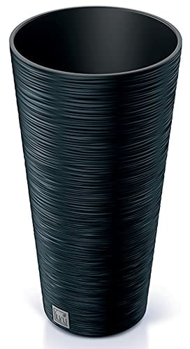 Pot de fleurs rond avec reserve d´eau 15 L anthracite - FURU