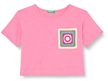 United Colors of Benetton T-Shirt 3LHAC10BV, Fucsia 258, XL Bambina