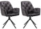 byLIVING Esszimmerstuhl 2er Set Sarina/Vintage-Samt anthrazit/Gestell Metall schwarz/Sitzschale 360° drehbar/Esszimmerstuhl/Armlehnstuhl/B 59,5, H 89, T 62 cm