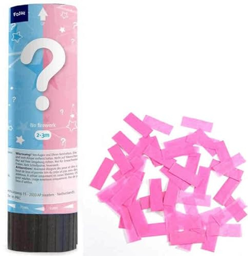 Carpeta Konfetti-Kanone * Boy or Girl zum Baby Shower mit Konfetti-Regen | Party Popper blauen oder rosa Papierkonfetti | Super Gender Reveal Überraschung, Edition:, Konfetti, Mehrfarbig