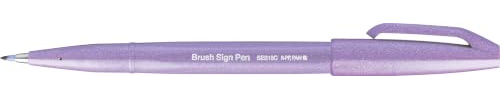 Pentel SES15C-V3X Brush Sign Pen Light Purple Fibre Pen Brush Like Tip Pack of 10