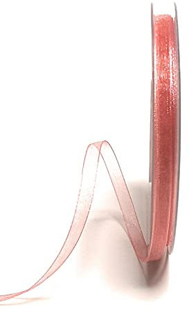 s.dekoda Schleifenband 50m x 6mm Altrosa - Rosa Organza Chiffon Geschenkband Organzaband [1350-107]