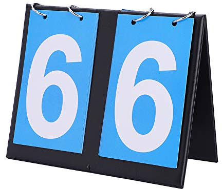 Alomejor Scoreboard Score Keeper Score Flipper Digit Portable Flip Sport Scoreboard Score Counter für Tischtennis Basketball (Zwei Anzeiger)