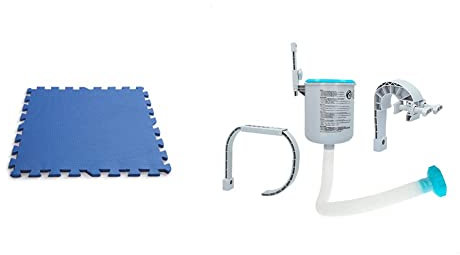 Intex 29081 Protecteur de Sol pour Piscine 8 pièces 50 x 50 x 1 cm & 28000 - Skimmer De Surface Deluxe pour Autostable Ou Tubulaire