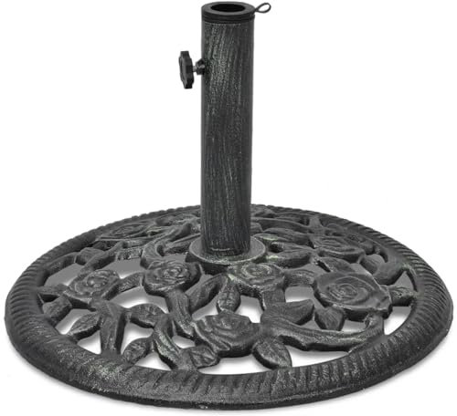 Camerina Socle de Parasol en Fonte 12 kg 48 cm,Pied De Parasol,Pied De Parasol Lourd,Pied De Parasol sur roulettes