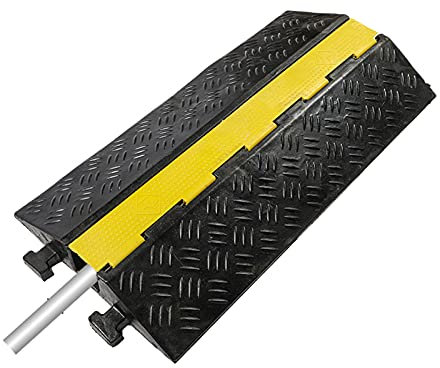 Channel Floor Cable Cover, Floor Driveway SpeeBump Floor Cable Protector, Channel Groove, Driveway Hose Cable Ramp Protective Cover, Channel Modular for Hoses Wires Cables