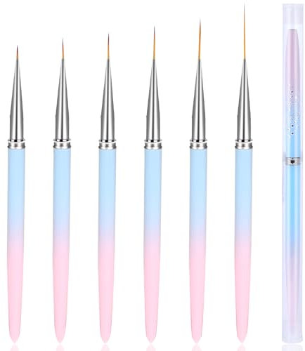 Nail Liner Brushes for Nail Art, 5 PCS Nail Art Liner Brush Set Thin Nail Art Polish Design Brush for Gel Polish French Manicure Strips Nail Paintings