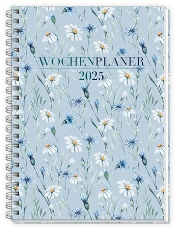 Trötsch Wochenplaner A5 mit Wire-O Blumen 2025: Taschenkalender