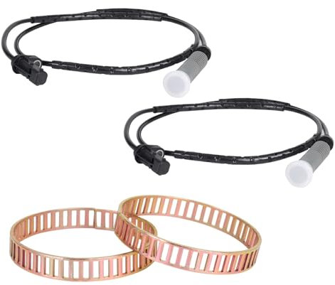 2PCS Hinterrad ABS Raddrehzahlsensor mit ABS Ring Kompatibel mit BMW 1er 3er E81 E82 E87 E88 E90 E91 E92 E93 34526762466