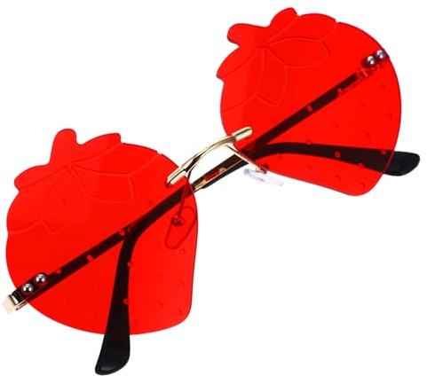 GALPADA 1 Paar Erdbeer-Sonnenbrille overbord verband Partybrillen tropische Sonnenbrille trendige sonnenbrille randlose Sonnenbrille lustige Sonnenbrille Sommer Erdbeere schmücken Gläser