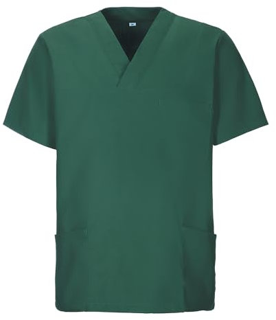 EXNER Medizinischer Schlupf-Kasack, OP-Kasack, Unisex, für Krankenpflege, Altenpflege, Farbe flaschengrün, Größe 7XL