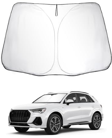 SKTU Parasol para Coche Compatible con Audi Q3 F3 8U 2013-2024 Parasoles Coche Delantero Plegable con Protección UV