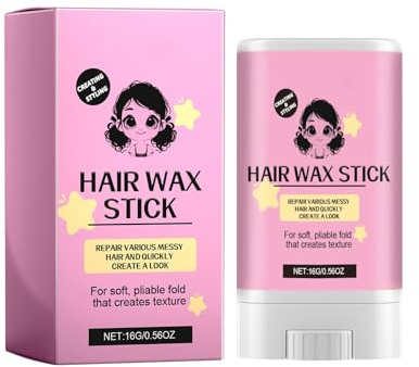 Styling-Pomade für Perücken, Haarsträhnen - Styling Wachsstift für Haarsortierung Erhöhung des Glanzes Lang Anhaltendes Styling Haar Glanz Stick für Haare, Wachsstift für Haare (Pink, One Size)