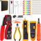MAYLINE RJ45 Network Crimp Tool Kit Set, Cat5 Cat6 8P 6P Cable Tester Repair Wire Stripping Cutter kit, RJ45/RJ12 Coax Plug Crimping, RJ11 Wire Data LAN Detector Stripper (Red)