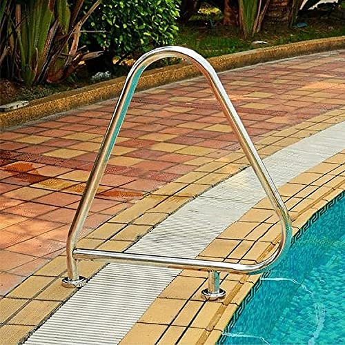 Pool Haltegriff Pool-Handlauf, Pool-Schiene, Pool-Geländer, Pool-Geländer, Schwimmbad-Handläufe, einfach zu installierender Handlauf, verstärkte Basis aus Edelstahl 304, Treppengeländer für den Garte
