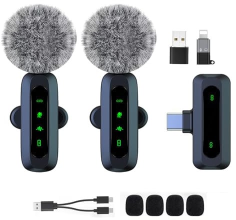 Mini-Lavalier-Mikrofon für Android und iPhone, iOS-Geräte, Rauschunterdrückung, Ansteckmikrofon für Aufnahme, Clip-on-Mikrofon, für Videoaufnahmen, Tiktok, Youtube, Vlog Podcast Content Creator
