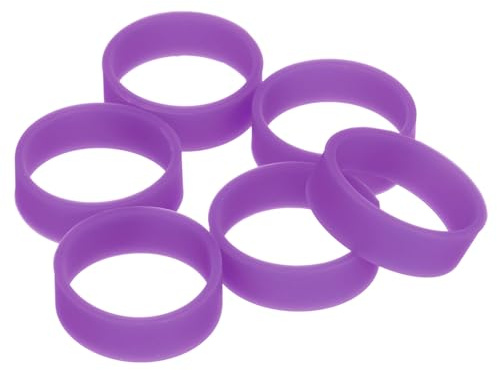 QUARKZMAN 20 Stück Silikon-Gummibänder, 20x7mm Gummibänder Ringe Kabelbinder Starke Elastische Bänder Rutschfest für Kabelumwicklung Taschenwickel, Lila