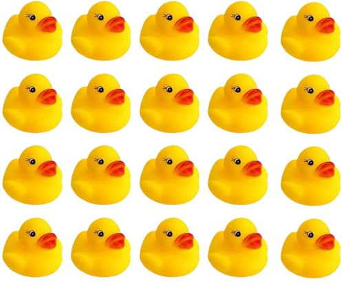 MHDAMAI Gummiente,Badeente 20 Stück Gelb Quietscheente für Baden und Spielen, Geburtstagsgeschenk und Party Zubehör