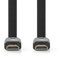 NEDIS Câble HDMI haute vitesse avec Ethernet - Connecteur HDMI - 4K @ 30Hz - 10,2 Gbps - 1,50 m - Plat - PVC - Noir - Étiquette