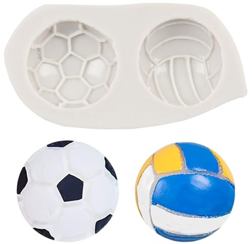MINFEIDMS Fußball Fondant Formen Volleyball Silikon Form Für Schokolade Kuchen Dekoration Cupcake Topper Süßigkeiten Zucker Handwerk Polymer Clay Gum Paste