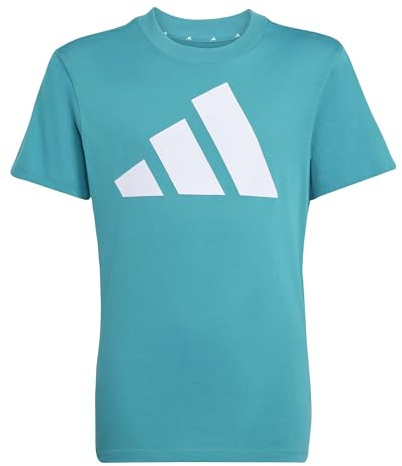 adidas Unisex Kinder Essentials Big Logo T-Shirt, Pure Teal/White/White, 9-10 Years