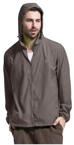 Veste de Pluie Pliable Quatre Saisons pour Hommes, imperméable léger Coupe-Vent avec Capuche, équipement de Pluie d'extérieur, Voyage, randonnée, Cyclisme Veste Trois Homme