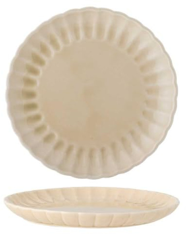 Bloomingville Latina Teller D20xH2cm – Steingut Speiseteller – Hochwertiger Keramikteller für den täglichen Gebrauch & besondere Anlässe – Spülmaschinen- & Mikrowellengeeignet