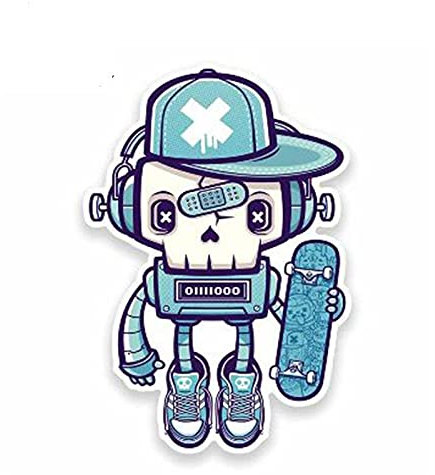 13 cm x 9 cm Cool Street Art Skater Vinyl Autoaufkleber für Fenster Kofferraum Aufkleber Zubehör