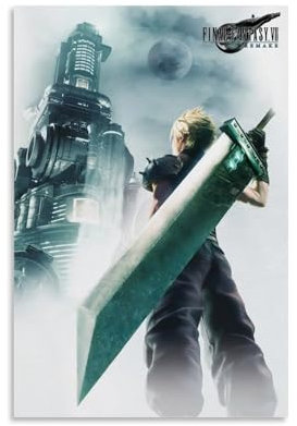 PANTTING Final Fantasy 7 Poster, ästhetischer Leinwand-Kunstdruck, Heimdekoration für Schlafzimmer, Wohnzimmer, 60 x 90 cm, ungerahmter Stil