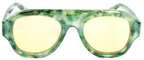 mincl Retro Square Sunglasses for Women Fashion Gradient Shades UV400 Trending Men Pilot Sun Glasses (green yellow)