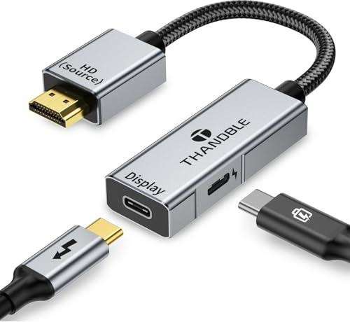 THANDBLE HDMI to USB C Adapter 4K60Hz, Unidirectional HDMI Male (Source) to USB C Female (Display) for Portable Monitor, AR Glasses XREAL One/Air 2 Pro/VITURE Pro/Rokid, PS4/5, Xbox, Switch, ROG Ally