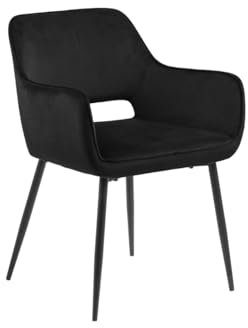 All4All Esszimmerstühle Nora - Küchenstuhl - Wohnzimmerstuhl - Polsterstuhl - Stuhl - Sessel - Esszimmer - Wohnzimmer Küche - Vielen Farben - 05 (Schwarz)