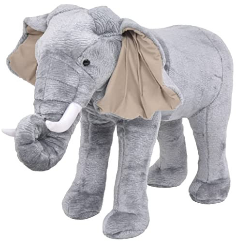 Genérico Elefante de Peluche de pie Gris XXL,Animales de peluche-91334