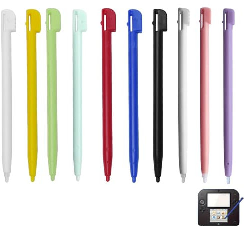 Lot de 10 mini stylets colorés pour écran tactile Nintendo DS en plastique compatibles avec Nintendo 3DS XL/LL NDSL