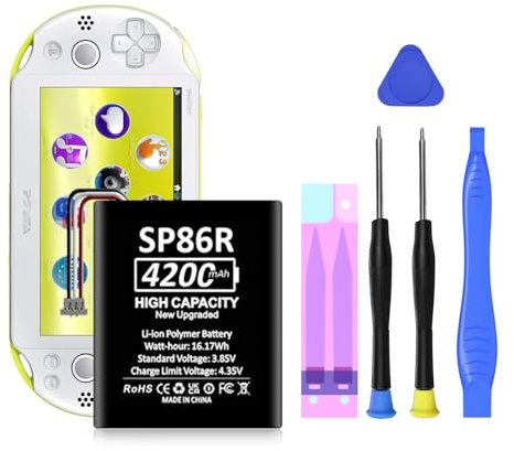 OHZHAO SP86R Akku für PlayStation Vita, 4200 mAh, wiederaufladbarer innerer Akku, Ersatz für PS PSV Slim, PSV 2000, PCH-2000, PCH-2007 Spiele mit kompletten Reparaturwerkzeugen