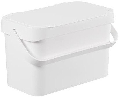 SmartStore Food Waste Caddy 5 L | White | Kitchen Recycling and Compost | Bin with Handles | Recycled Plastic | 10-Year Guarantee | L29 x W17 x H17 cm